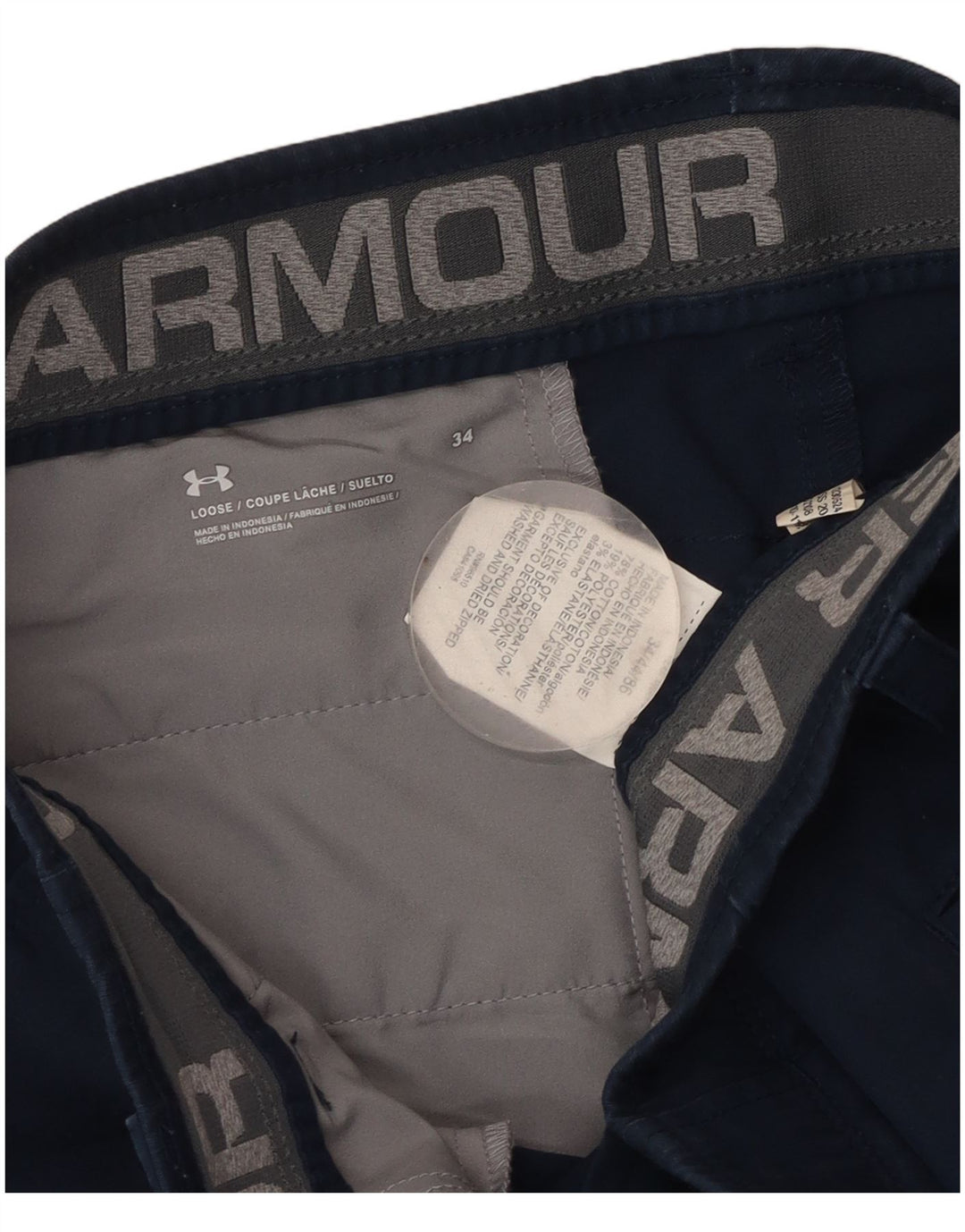 UNDER ARMOUR Herren-Chinoshorts W34, große marineblaue Baumwolle
