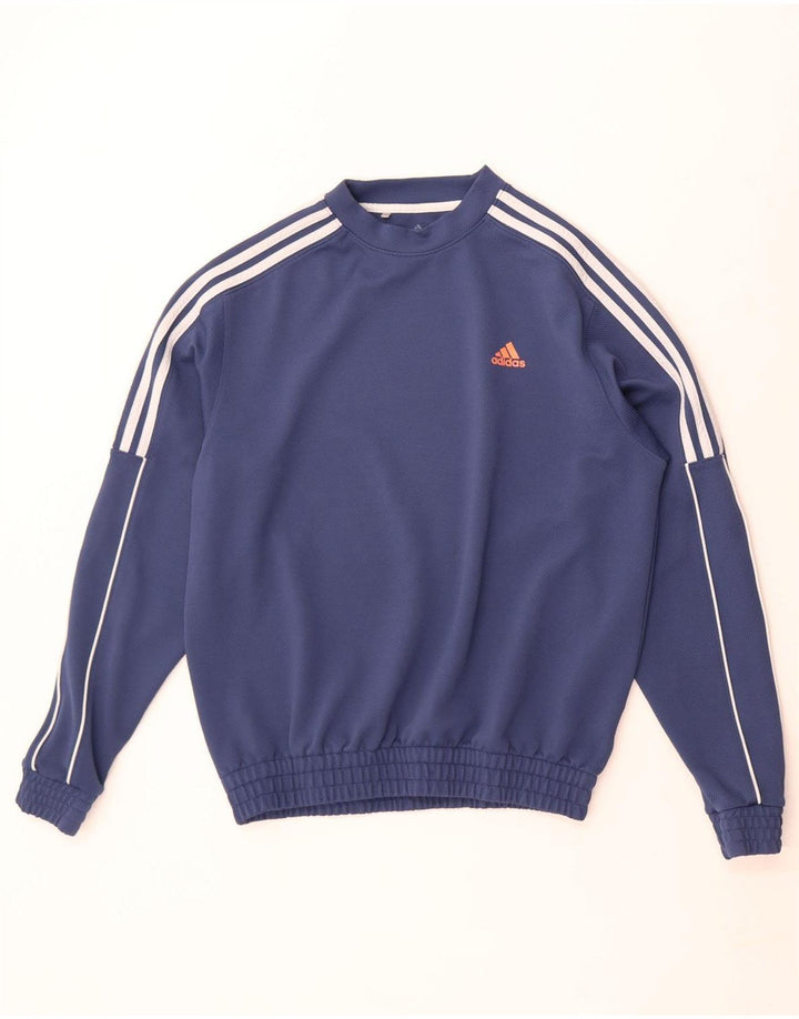 Adidas Herren Sweatshirt Pullover Mittelblaues Colourblock-Polyester
