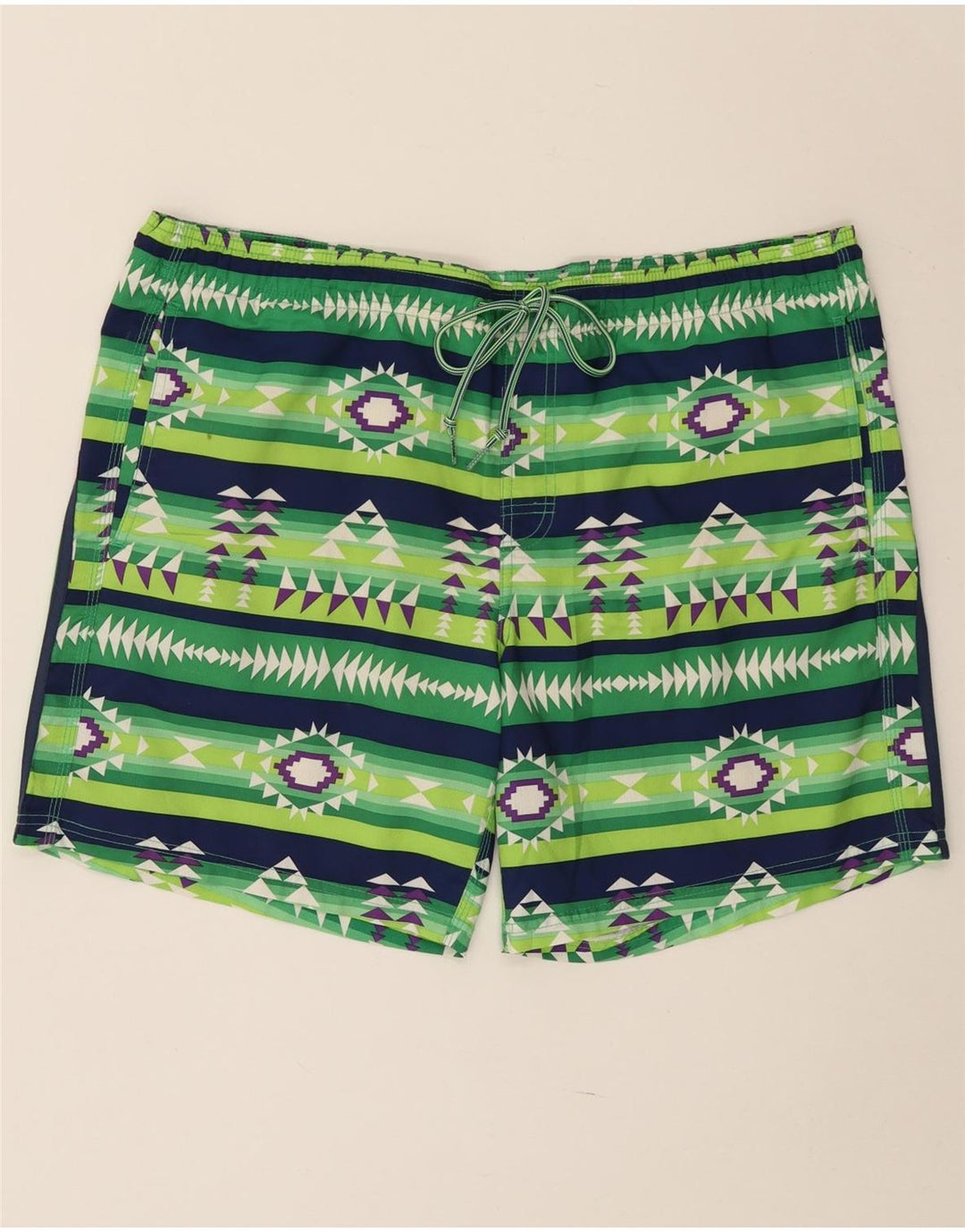 Sundek Herren-Badeshorts XL, grünes geometrisches Polyester