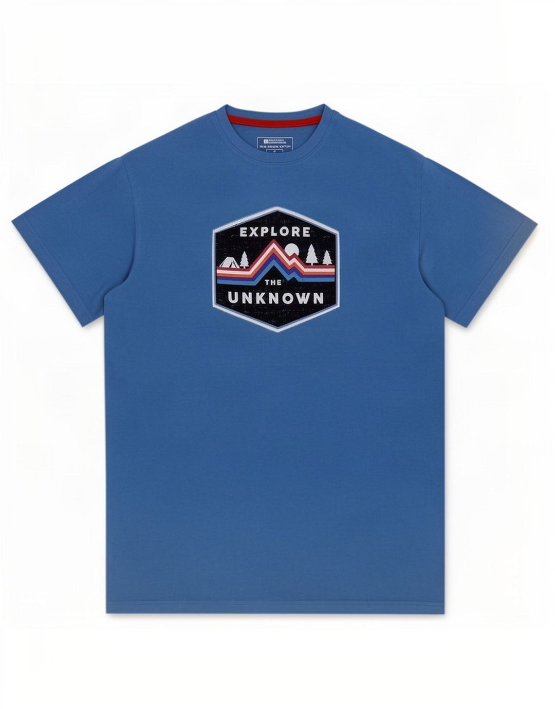 Mountain Warehouse Grafik-T-Shirt-Oberteil für Herren aus mittelblauer Baumwolle