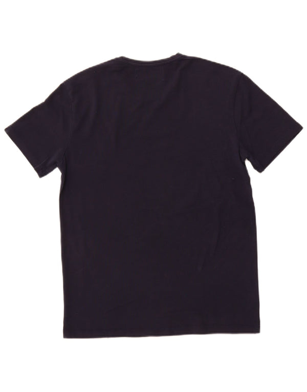 Zara Mens Super Slim Fit T-Shirt Top Large Navy Blue