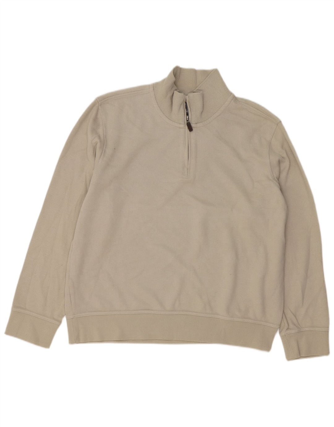 EDDIE BAUER Herren-Sweatshirt mit Reißverschluss, XL, beige Baumwolle