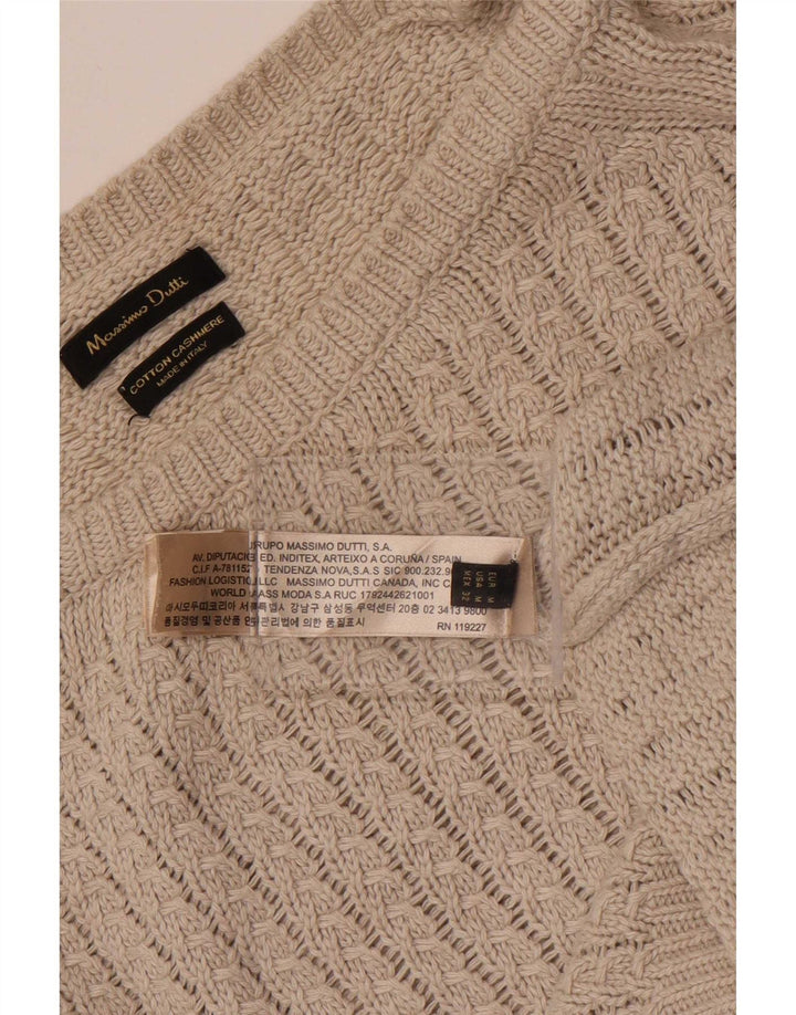 Massimo Dutti Damen-Pullover mit U-Boot-Ausschnitt, UK 14, mittelgraue Baumwolle