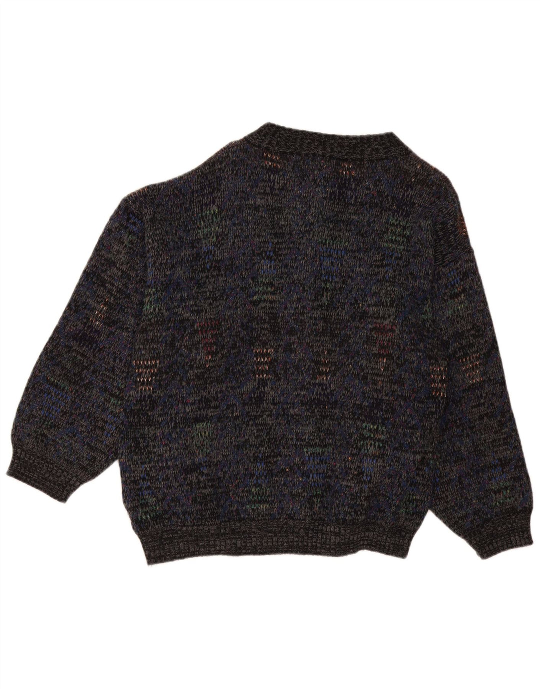 Vintage Herren-Cardigan-Pullover, große marineblau gefleckte Wolle