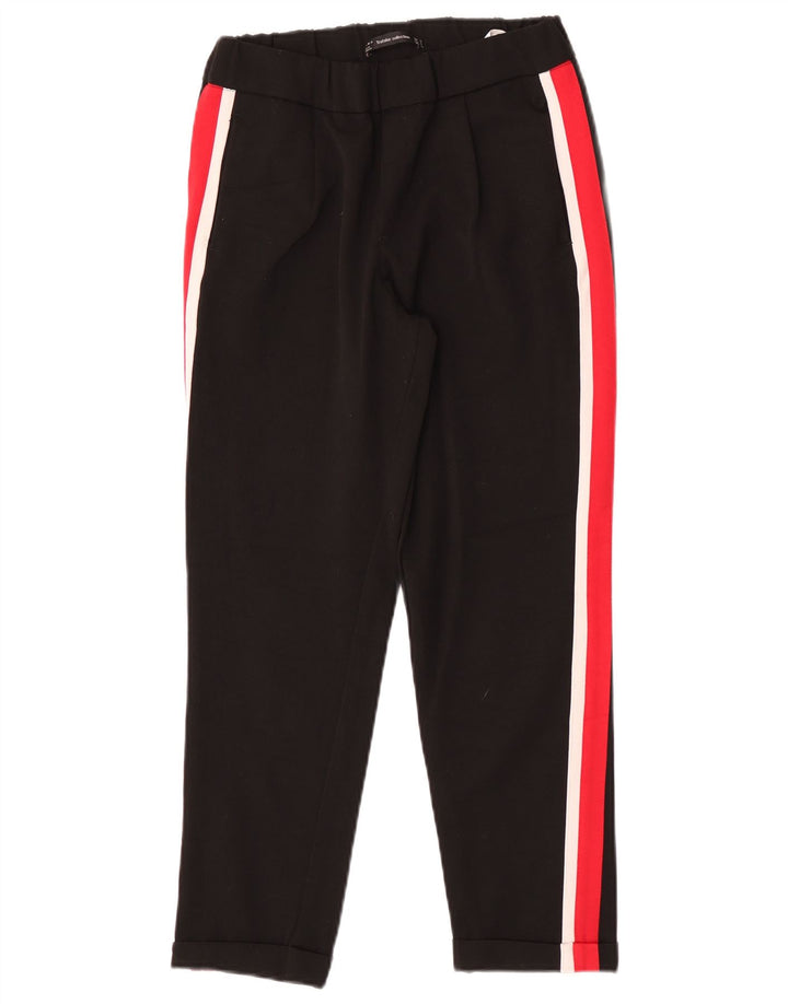 Zara Damen-Trainingshose, Größe S, Schwarz, Colourblock-Polyester