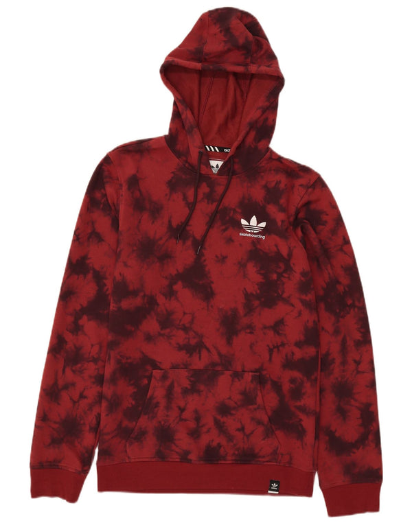 Adidas Herren Climalite Hoodie Pullover XS Red Tie Dye Baumwolle