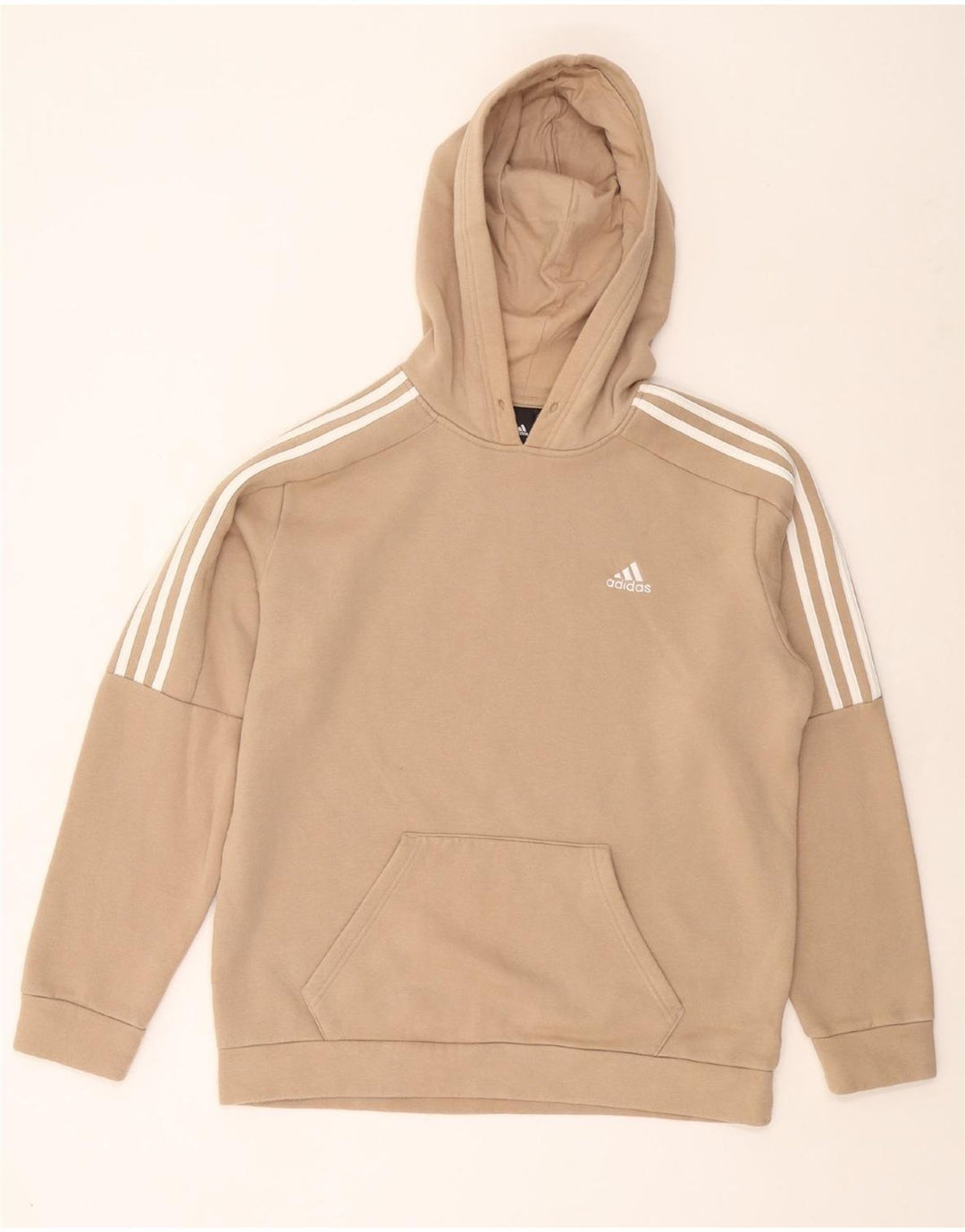 ADIDAS Herren Kapuzenpullover Mittelbeige Baumwolle
