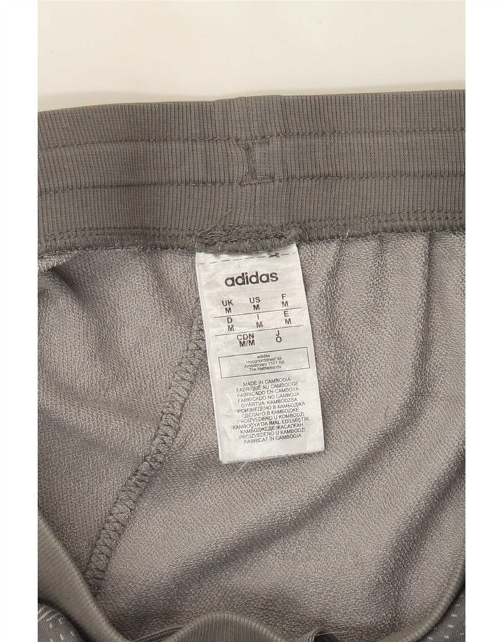 Adidas Herren Sportshorts mittelgraue geometrische Baumwolle