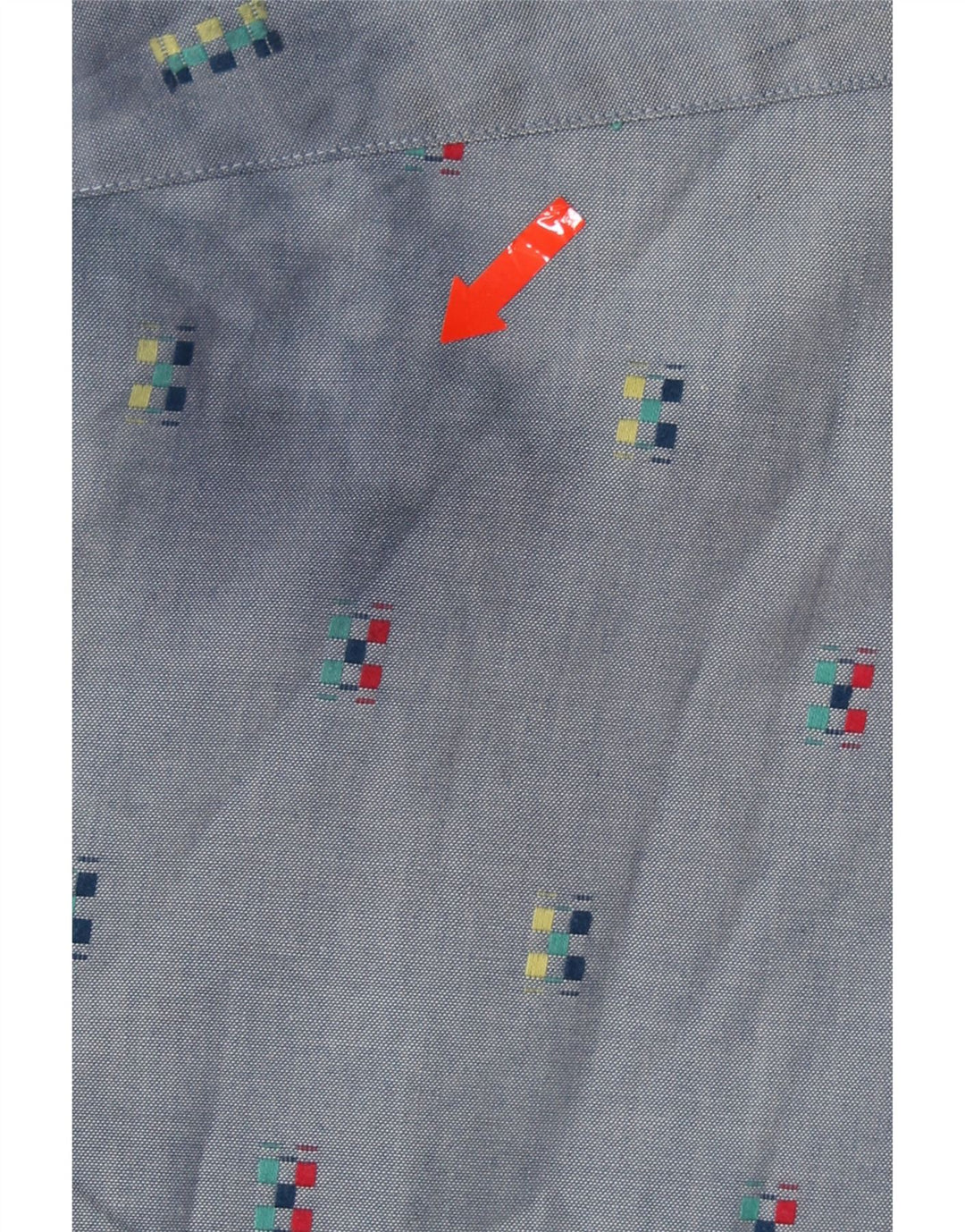 VINTAGE Mens Shirt XL Blue Spotted Polyester Vintage Vintage and Second-Hand Vintage from Messina Hembry 