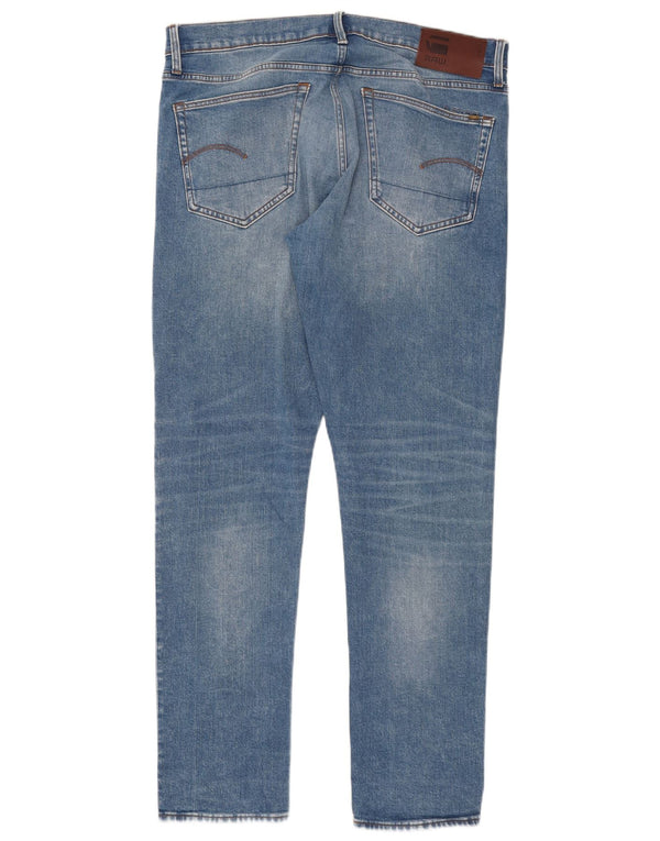 G-Star Herren 3301 Straight Tapered Jeans W35 L34 Blaue Baumwolle