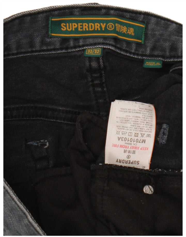 Superdry Herren Slim Jeans W32 L32 Graue Baumwolle