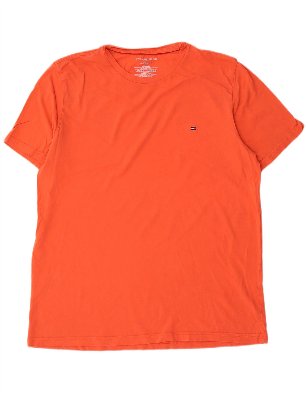 Tommy Hilfiger Herren T-Shirt Top Large Orange Baumwolle