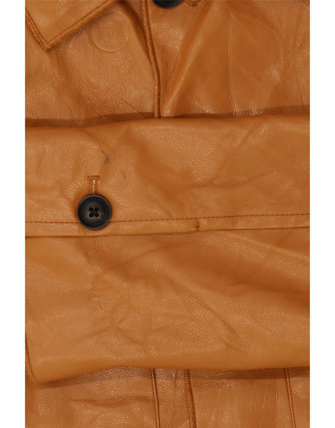 Zara Herren Kunstlederjacke UK 36 Small Braunes Polyurethan