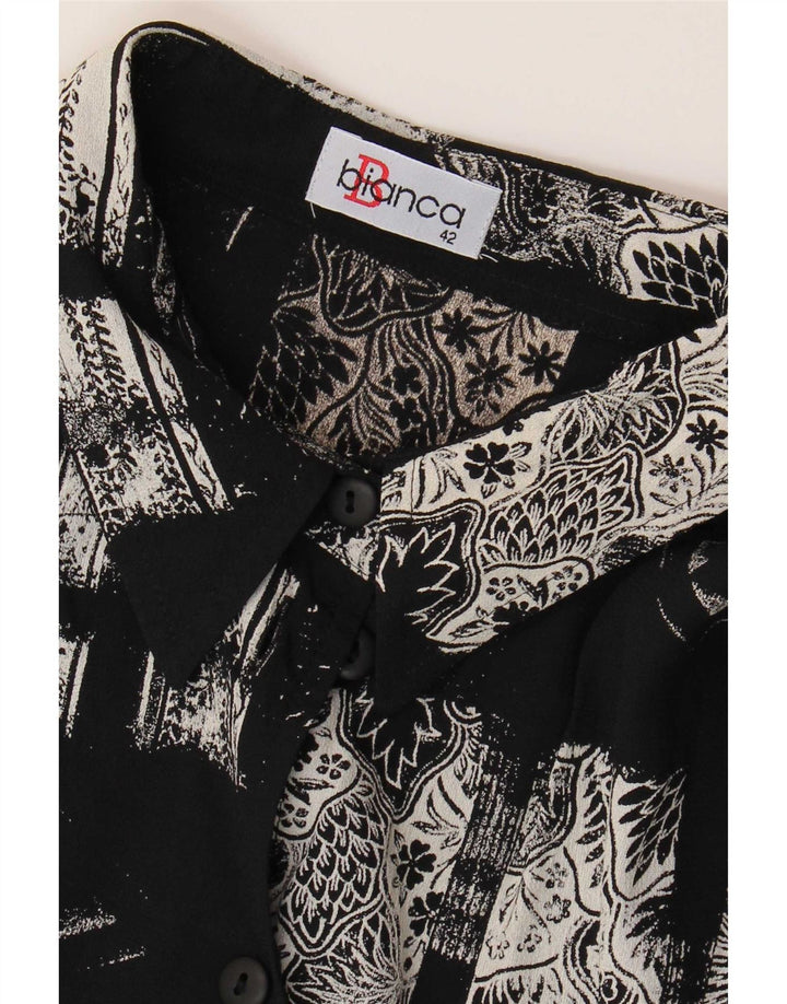 Bianca Damen Longline-Hemd EU 42 Large Schwarz Patchwork