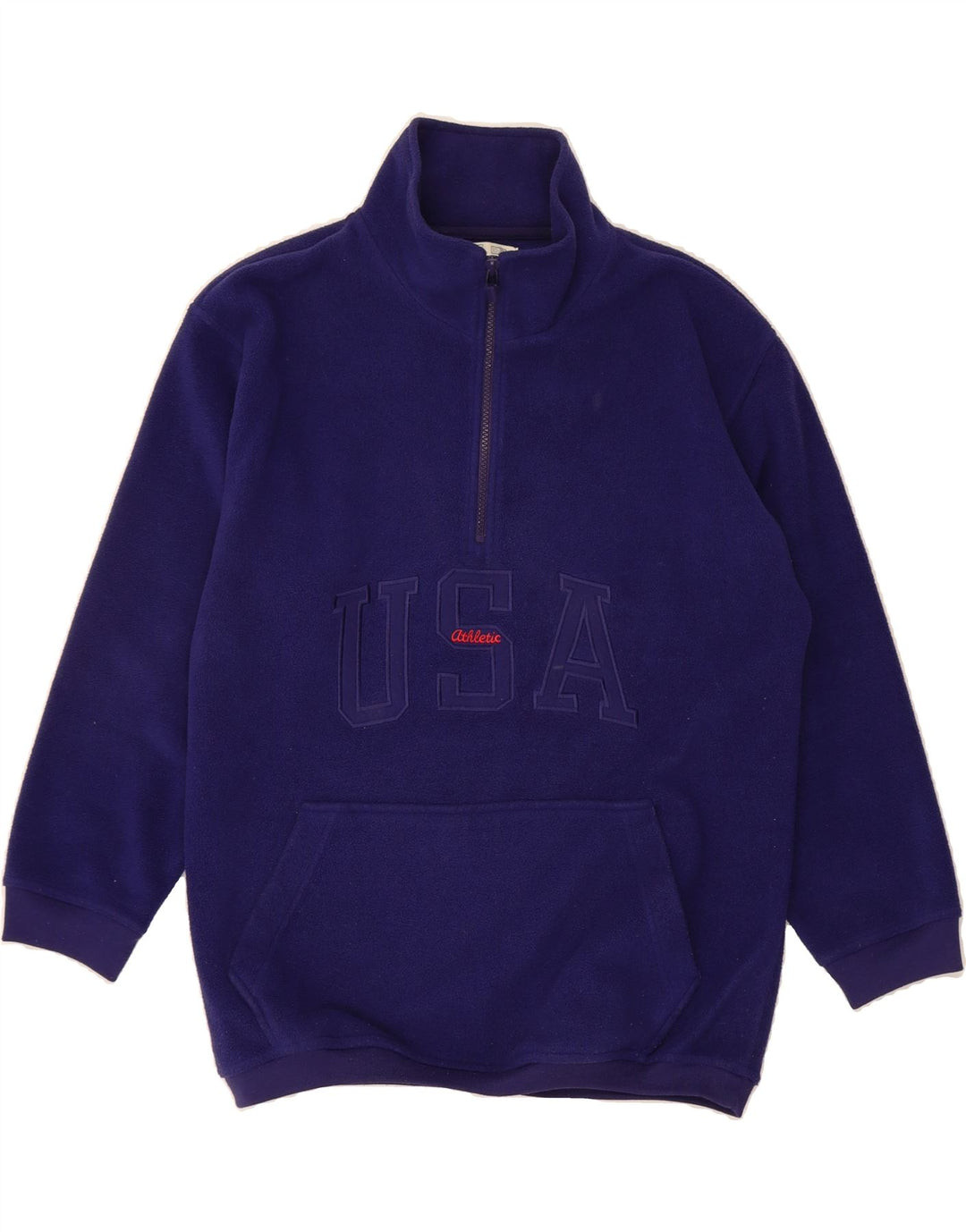 ST. BERNARD Womens Zip Neck Fleece Jumper US 10/12 Large Blue Polyester Vintage St. Bernard and Second-Hand St. Bernard from Messina Hembry 