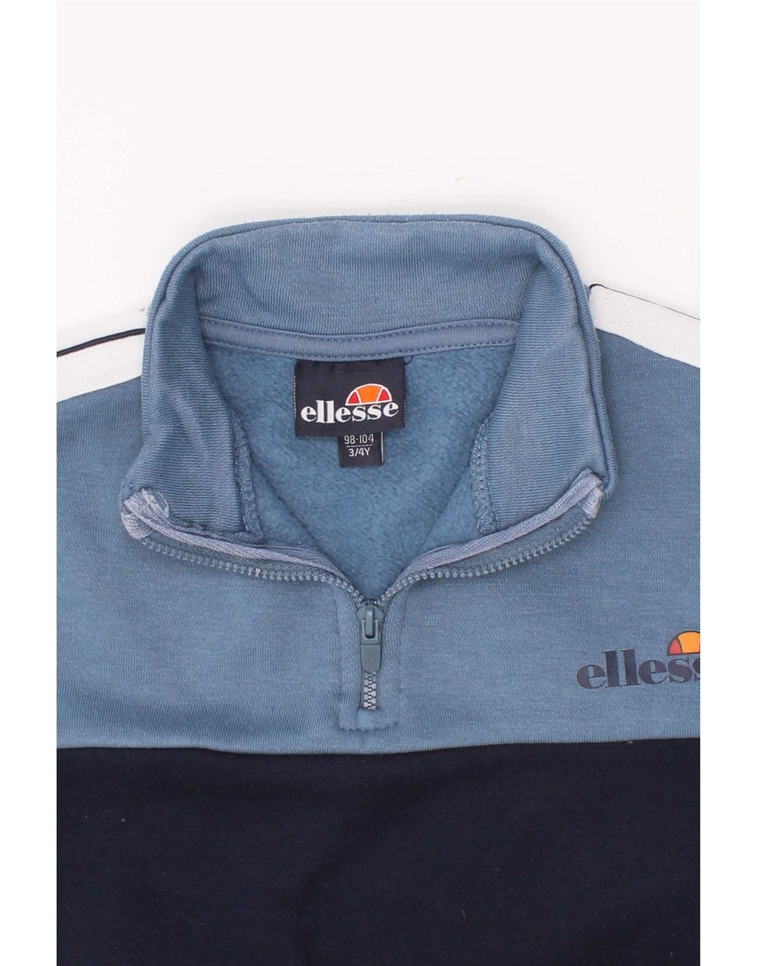Ellesse Jungen-Sweatshirt mit Reißverschluss am Hals, 3–4 Jahre, Marineblau, Farbblock