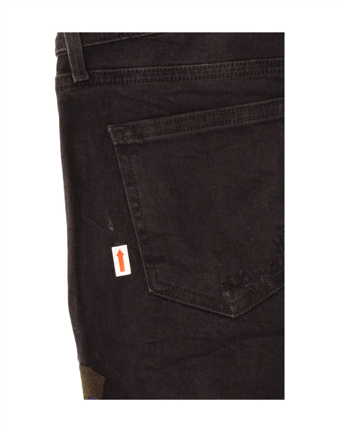 Zara Damen Denim-Shorts mit Grafik, EU 38, Größe S, W28, Schwarz, Blumenmuster, Bohemian-Stil