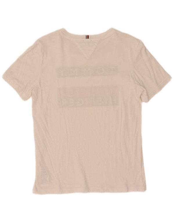 Tommy Hilfiger Mädchen-T-Shirt mit Grafik, 13–14 Jahre, weißes Farbblockdesign