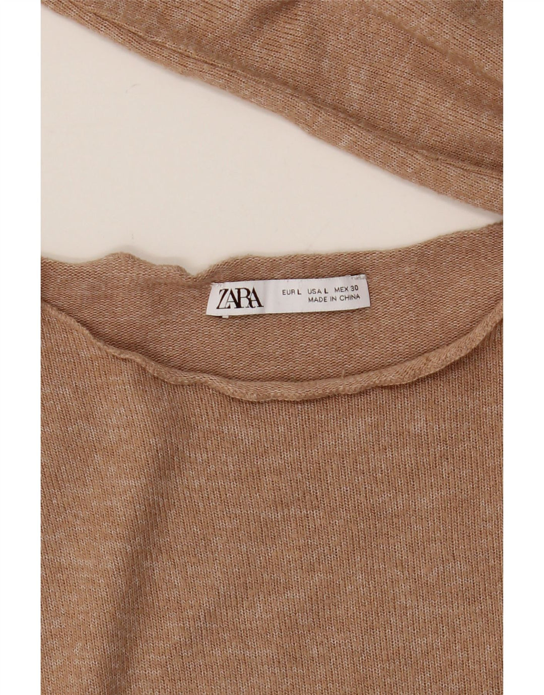 Zara Damen Top Langarm UK 16 Large Beige