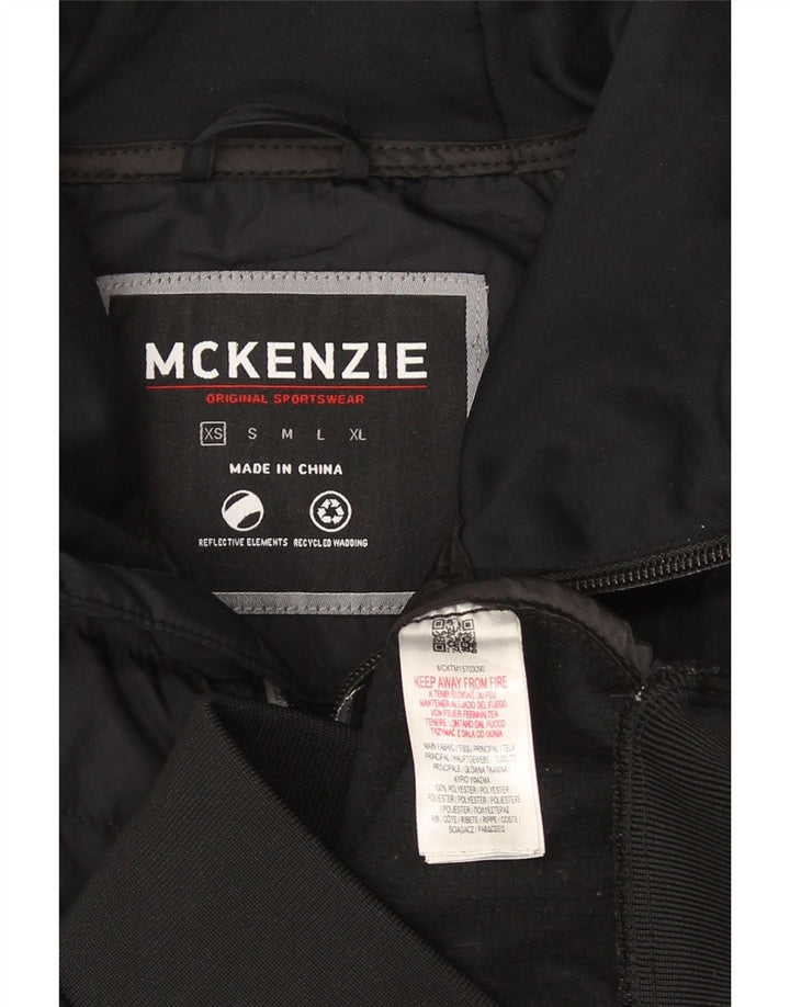 Mckenzie Herren-Kapuzenpullover mit Reißverschluss, XS, schwarzes Farbblock-Polyester