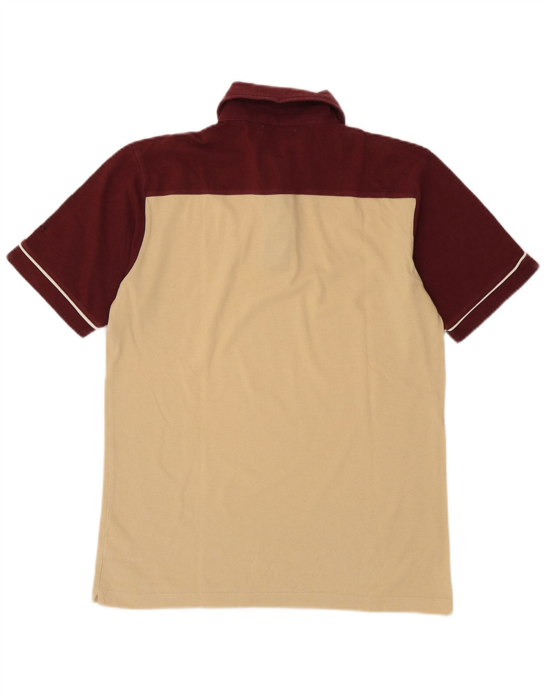Asics Herren-Poloshirt aus mittelbeigefarbener Colourblock-Baumwolle