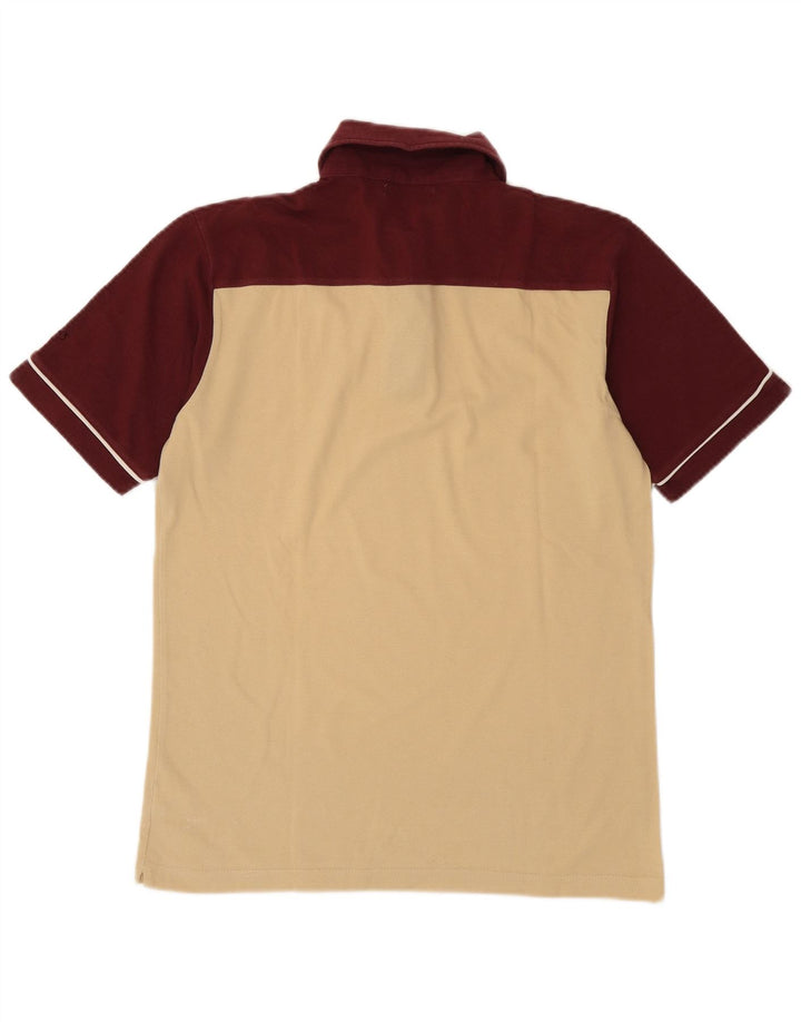 Asics Herren-Poloshirt aus mittelbeigefarbener Colourblock-Baumwolle