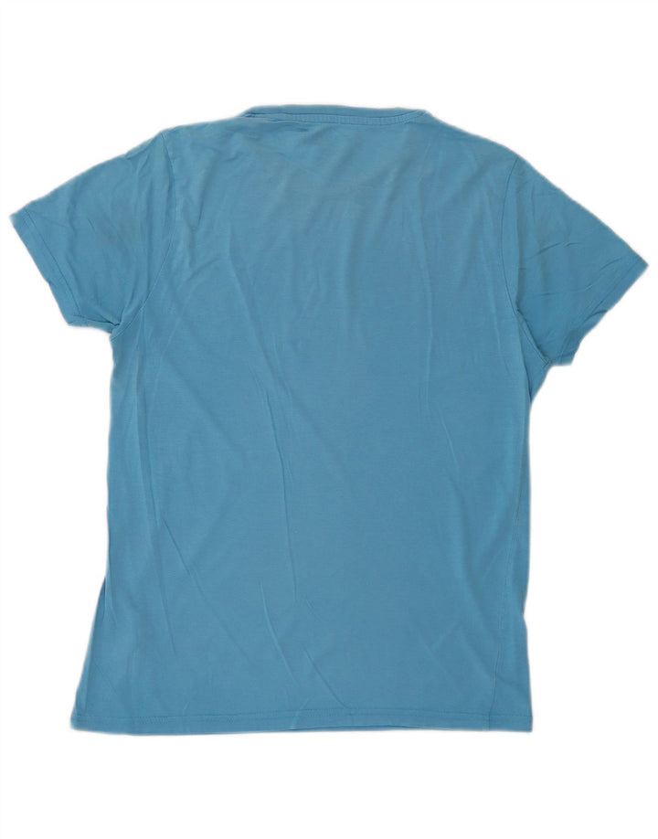 Jack & Jones Herren Grafik-T-Shirt-Oberteil aus mittelblauer Baumwolle