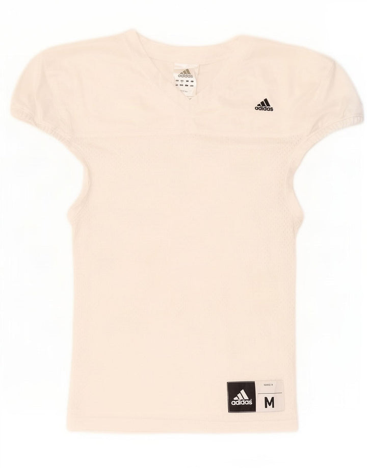 Adidas Damen Graphic T-Shirt Top UK 12 Medium Weiß Polyester