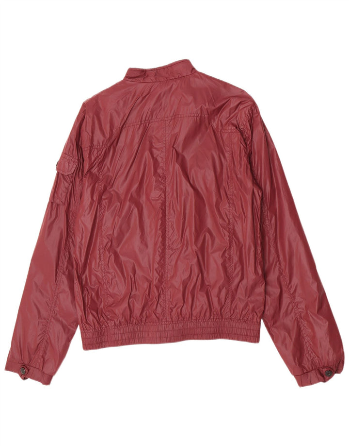 Zara Herren Bomberjacke UK 40 Large Burgund Nylon