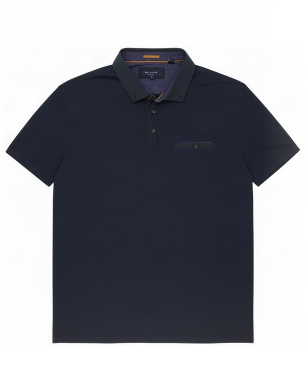 Ted Baker Herren-Poloshirt, Größe 6 2XL, marineblaue Baumwolle