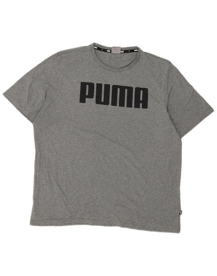 Puma Herren Grafik T-Shirt Top XL Grau Baumwolle