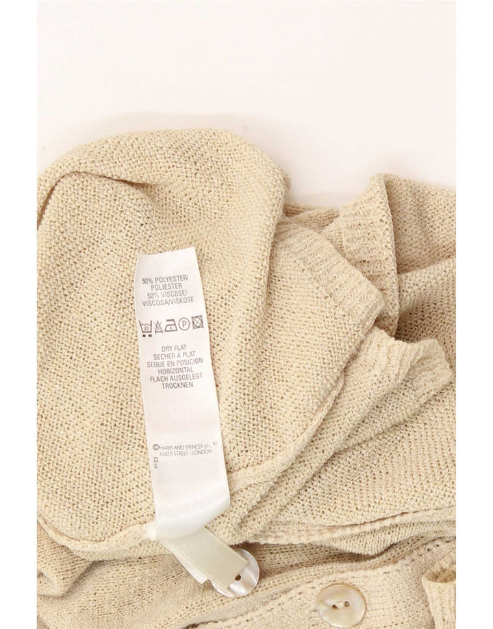 Marks & Spencer Damen St. Michael Cardigan Pullover UK 12 Medium Beige