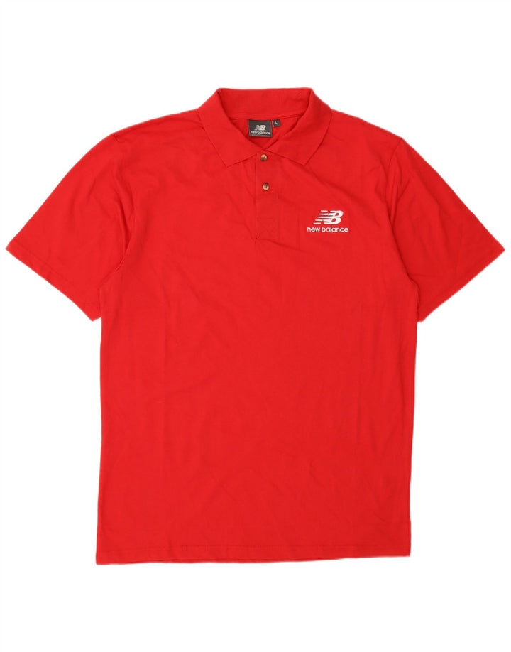 New Balance Herren-Poloshirt, große rote Baumwolle