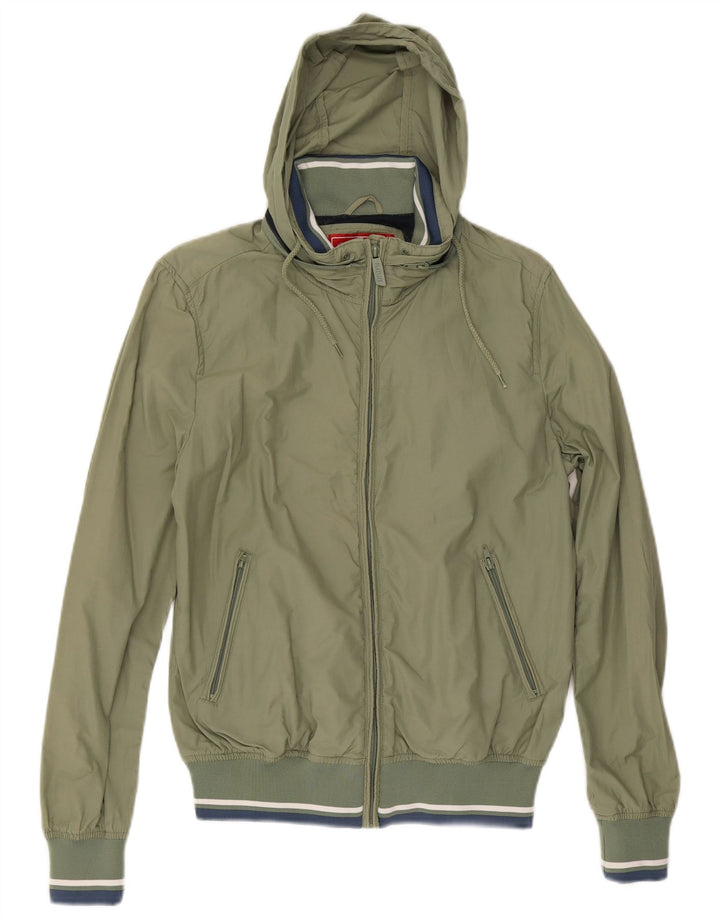 Playlife Herren-Bomberjacke mit Kapuze, UK 38, Mittelgrün