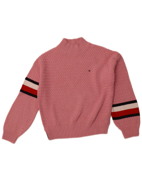 TOMMY HILFIGER Rollkragenpullover für Mädchen, 11–12 Jahre, rosa gestreift