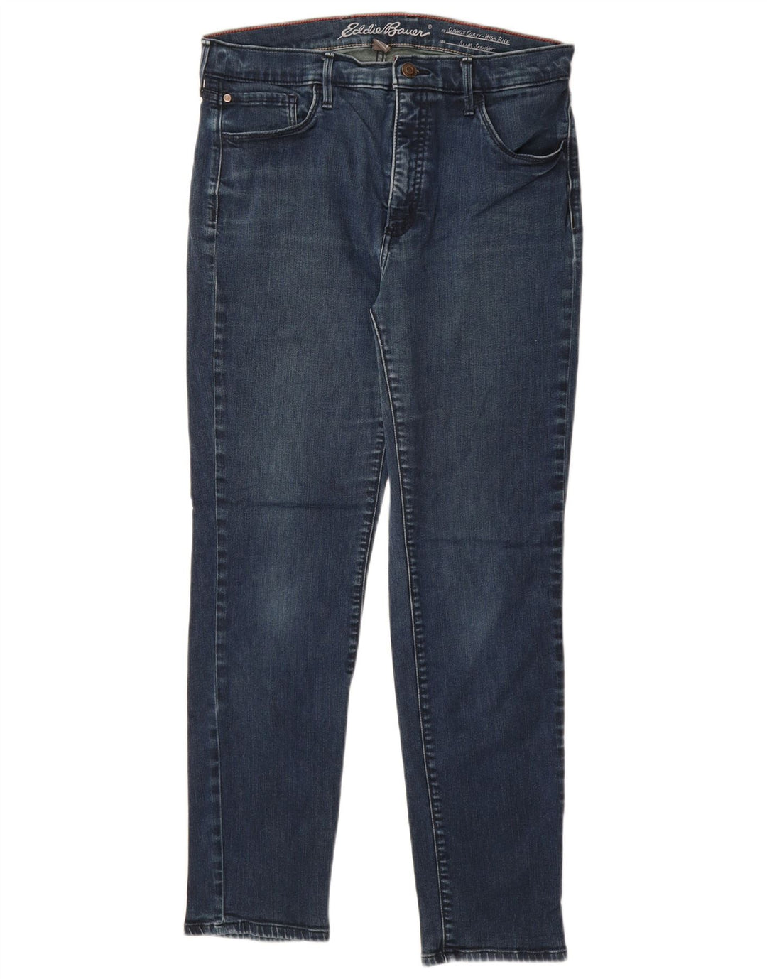 EDDIE BAUER Damen High Rise Straight Jeans US 14 XL W32 L29 Blau