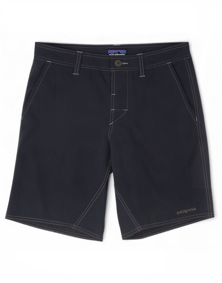 Patagonia Herren-Chinoshorts W30 Mittelmarineblaues Chevron-Polyester