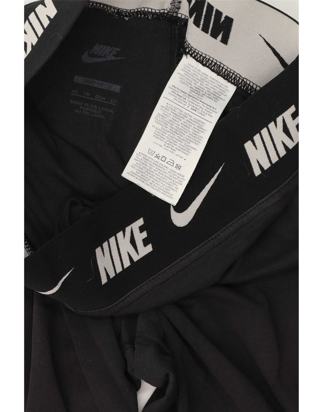 Nike Damen Leggings UK 6 XS Schwarz Baumwolle