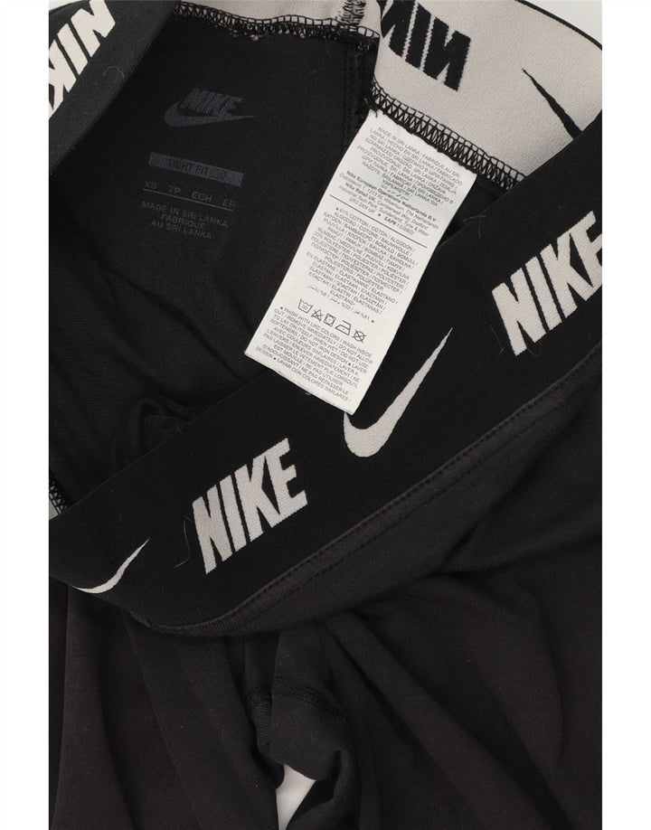 Nike Damen Leggings UK 6 XS Schwarz Baumwolle
