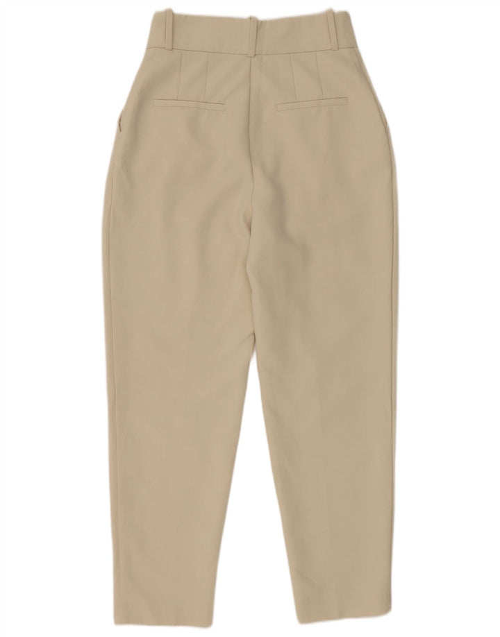 Zara Damen-Anzughose, schmal zulaufend, Größe S, W26, L27, gebrochenes Weiß, Polyester