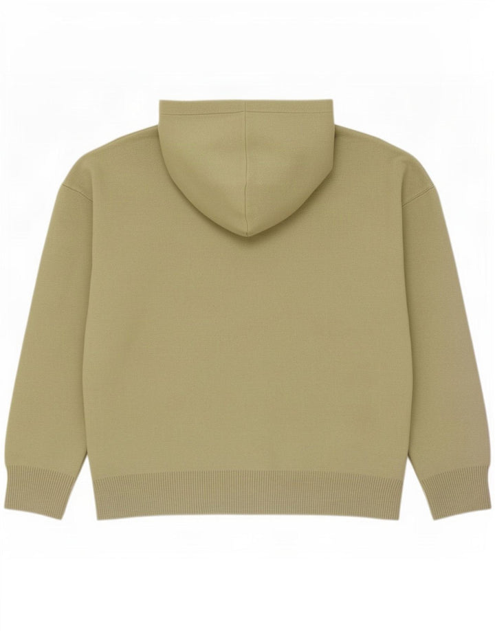 Zara Herren-Pullover mit Kapuze, mittelgroße Khaki-Viskose