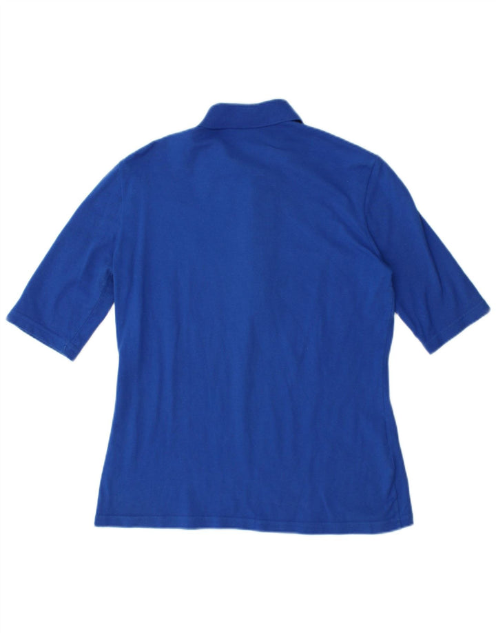 LACOSTE Damen-Poloshirt, Größe 40, mittelblaue Baumwolle