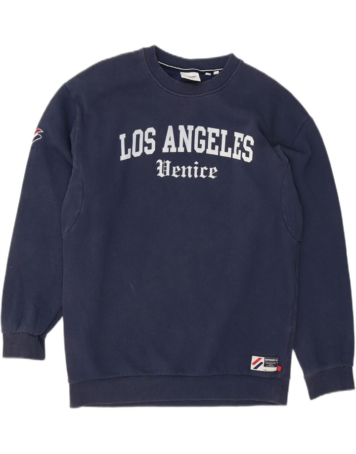 Superdry Herren Denice Graphic Loose Fit Sweatshirt Pullover XS Marineblau