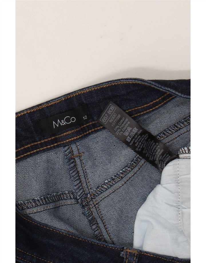 M&Co Damen Slim Jeans UK 12 Medium W32 L31 Marineblau Baumwolle