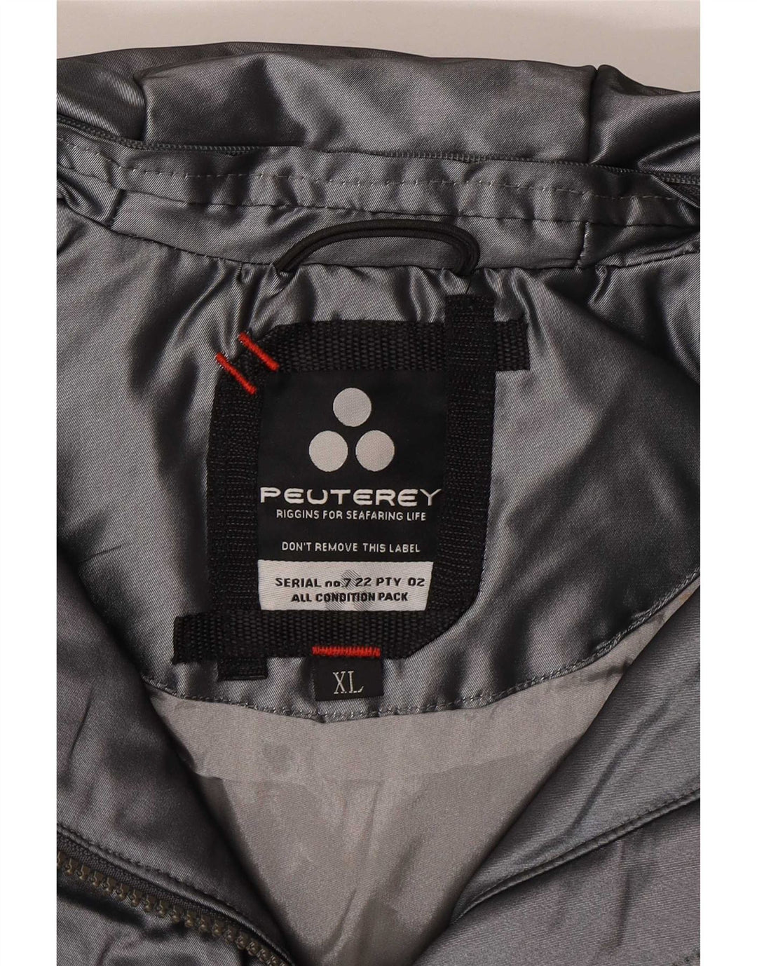 PEUTEREY Damen Windjacke mit Kapuze UK 18 XL Silber Polyester