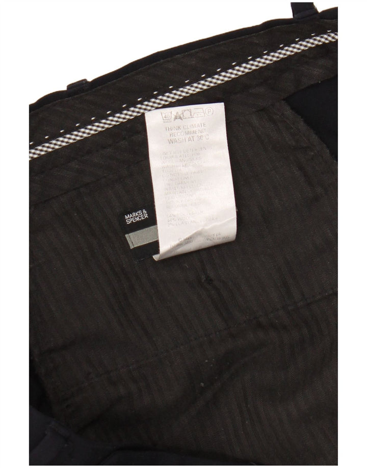 Marks & Spencer Herren-Anzughose mit Pegged-Anzug, W36 L33, marineblaues Polyester