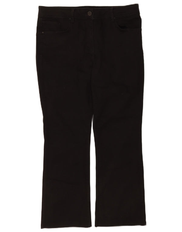 Marks & Spencer Damen Bootcut Jeans UK 16 Large W34 L26 Schwarze Baumwolle