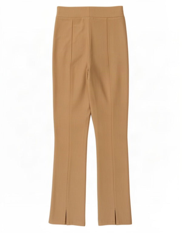 Zara Damen Bootcut Freizeithose Small W26 L29 Beige Viskose