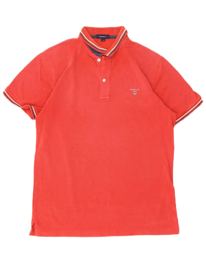 Gant Herren-Poloshirt aus mittelroter, gestreifter Baumwolle