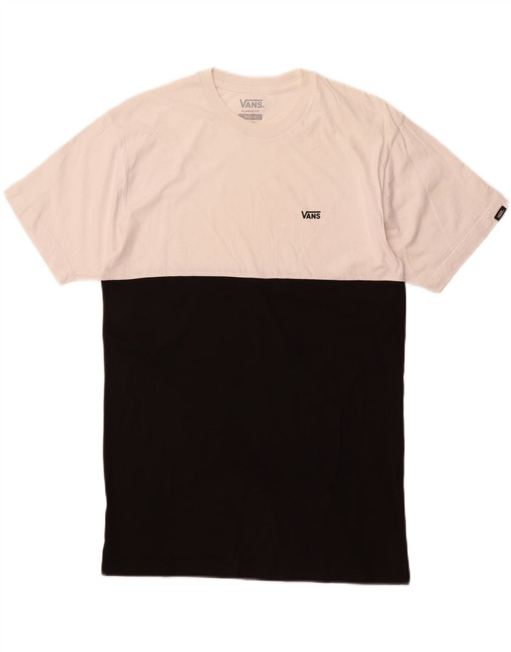 VANS Herren-T-Shirt mit klassischer Passform, Mittelweiß, Farbblock